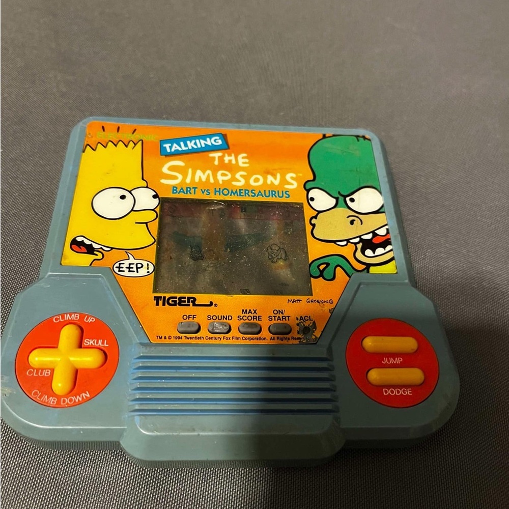 Vintage The Simpsons Tiger Bart Vs Homersaurus Hand Held Game Not Working